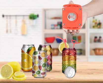 Aluminum Can Opener，Can Top Remover， Beer- Soft Edge- Soda- Can Opener-Red