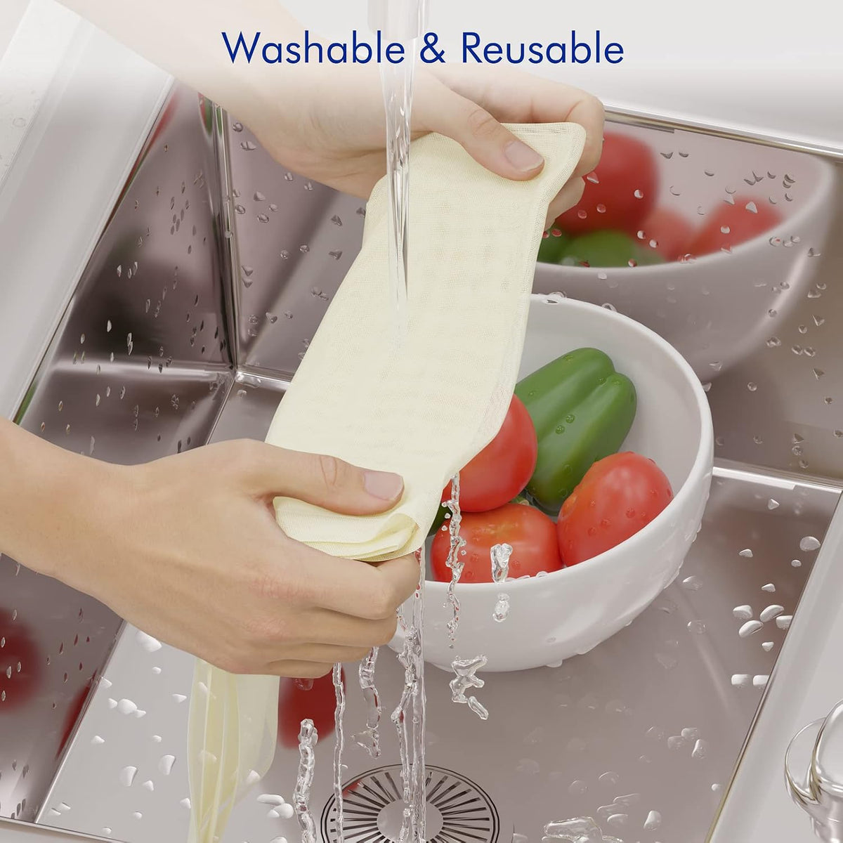 Reusable Cheesecloth, Grade 100, 20x20 Inch Hemmed Cheese Cloth for Straining Craft, 100% Cotton Unbleached Cloth Strainer for Cooking, Baking, Juicing, Cheese Making