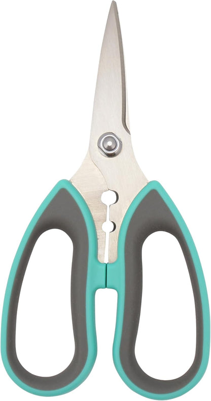 Titanium-Bonded Soft Handle Kitchen Shears for Herbs, Teal - 6.5-Inch Versatile Kitchen Shears with Precision Cutting Tips and Built-In Herb stripper for Easy Handling and Comfort