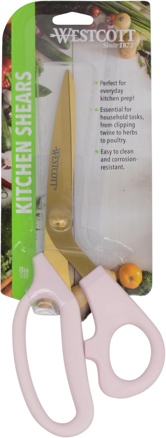 Titanium-Bonded Soft Handle Kitchen Shears for Herbs, Teal - 6.5-Inch Versatile Kitchen Shears with Precision Cutting Tips and Built-In Herb stripper for Easy Handling and Comfort