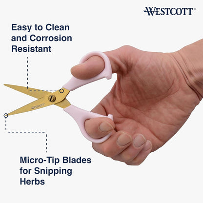 Titanium-Bonded Soft Handle Kitchen Shears for Herbs, Teal - 6.5-Inch Versatile Kitchen Shears with Precision Cutting Tips and Built-In Herb stripper for Easy Handling and Comfort