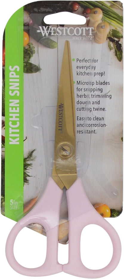 Titanium-Bonded Soft Handle Kitchen Shears for Herbs, Teal - 6.5-Inch Versatile Kitchen Shears with Precision Cutting Tips and Built-In Herb stripper for Easy Handling and Comfort