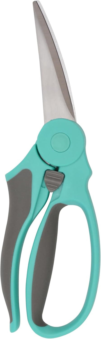 Titanium-Bonded Soft Handle Kitchen Shears for Herbs, Teal - 6.5-Inch Versatile Kitchen Shears with Precision Cutting Tips and Built-In Herb stripper for Easy Handling and Comfort