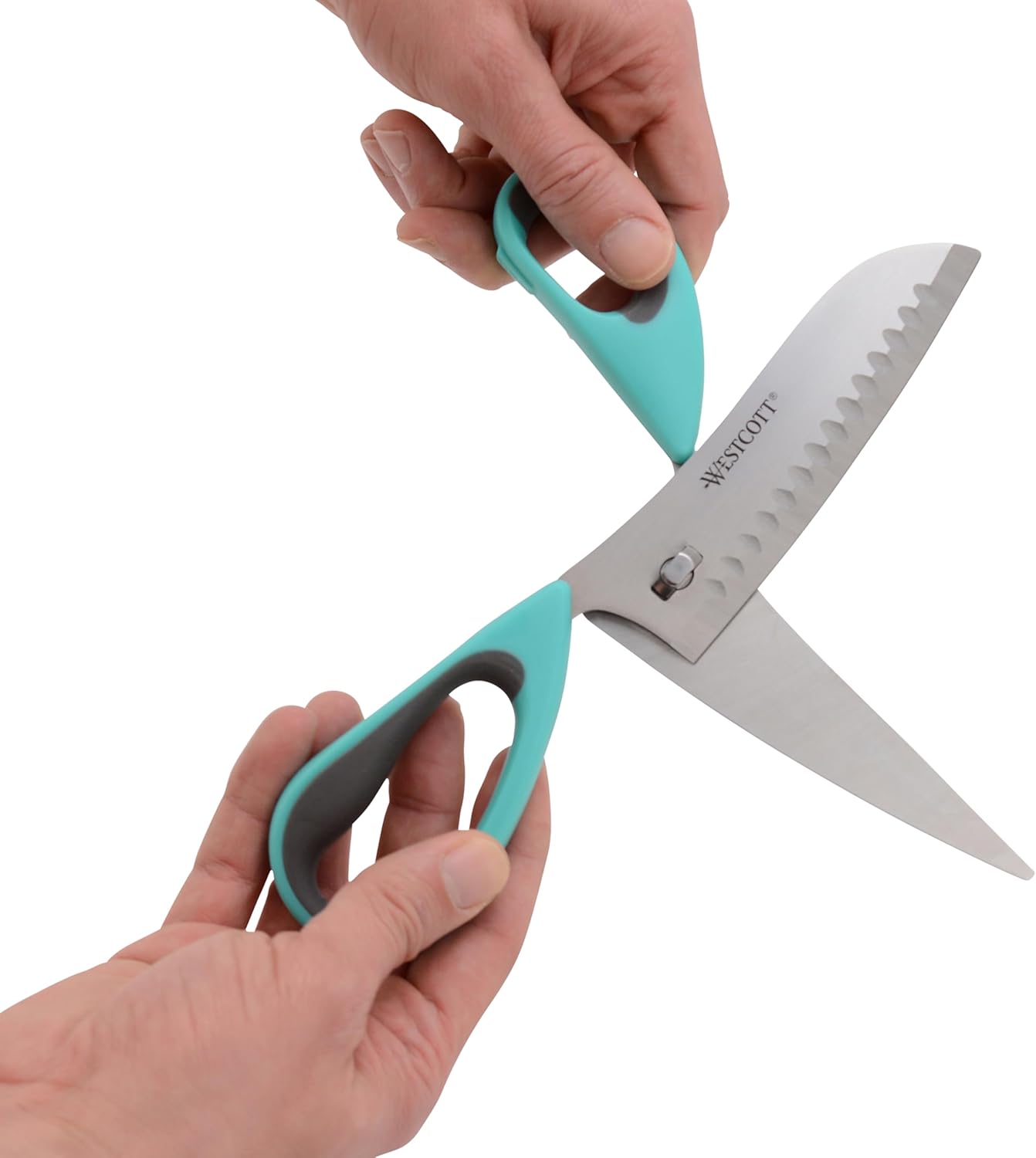 Titanium-Bonded Soft Handle Kitchen Shears for Herbs, Teal - 6.5-Inch Versatile Kitchen Shears with Precision Cutting Tips and Built-In Herb stripper for Easy Handling and Comfort