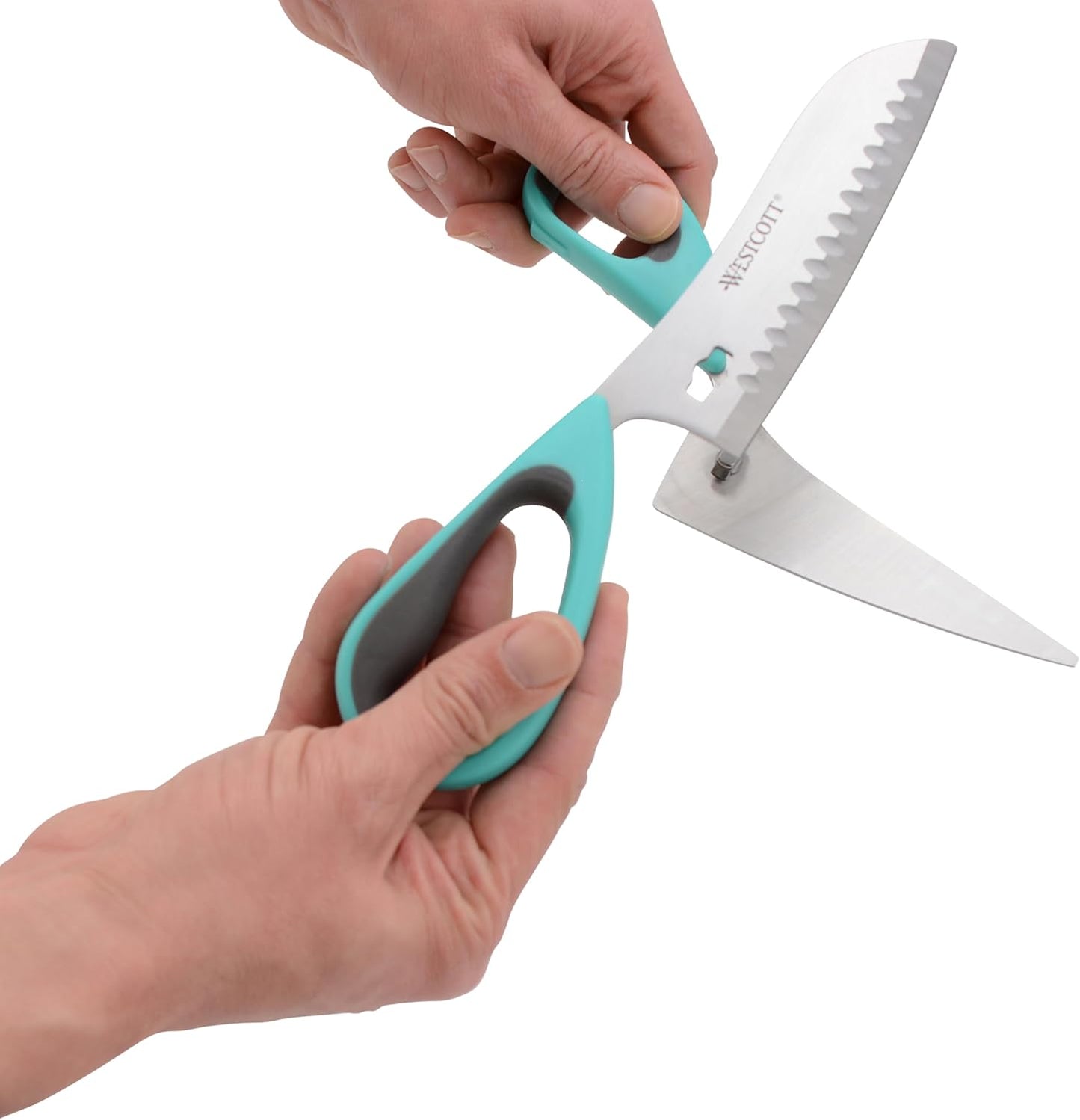 Titanium-Bonded Soft Handle Kitchen Shears for Herbs, Teal - 6.5-Inch Versatile Kitchen Shears with Precision Cutting Tips and Built-In Herb stripper for Easy Handling and Comfort