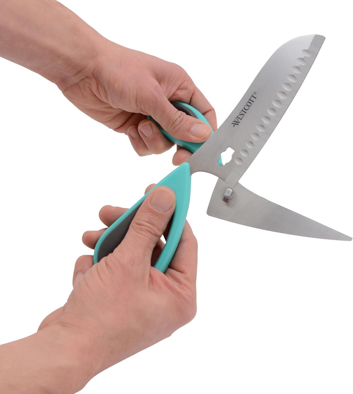 Titanium-Bonded Soft Handle Kitchen Shears for Herbs, Teal - 6.5-Inch Versatile Kitchen Shears with Precision Cutting Tips and Built-In Herb stripper for Easy Handling and Comfort