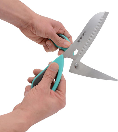 Titanium-Bonded Soft Handle Kitchen Shears for Herbs, Teal - 6.5-Inch Versatile Kitchen Shears with Precision Cutting Tips and Built-In Herb stripper for Easy Handling and Comfort