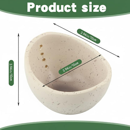 Handmade Ceramic Herb Stripper Bowl, Pottery Herb Stripping Bowl Peeling Cup with Different Hole Sizes for Separating Leaves and Stems (White)