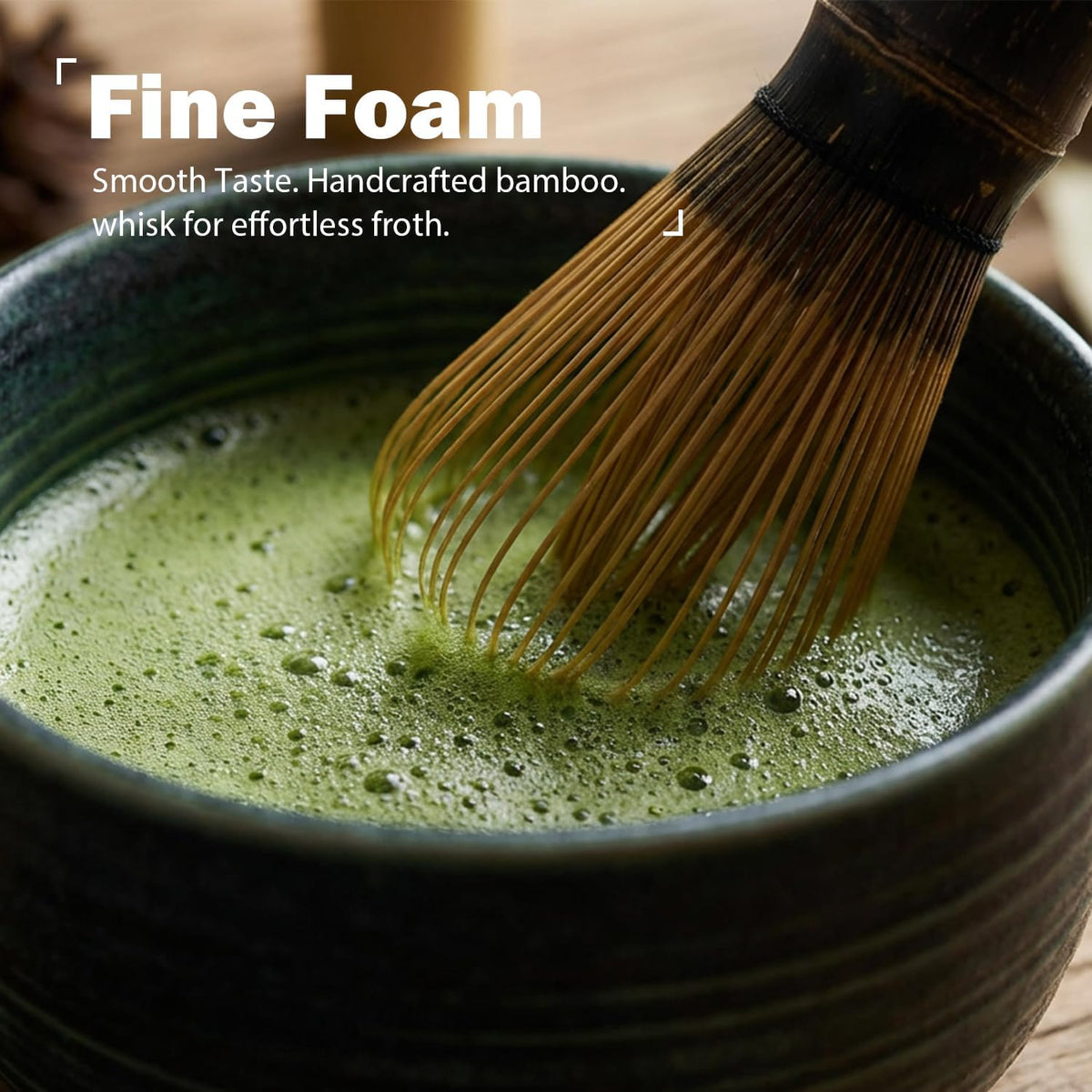 Matcha Set, 4-Piece Matcha Whisk Set with Crystal Glazed Bowl