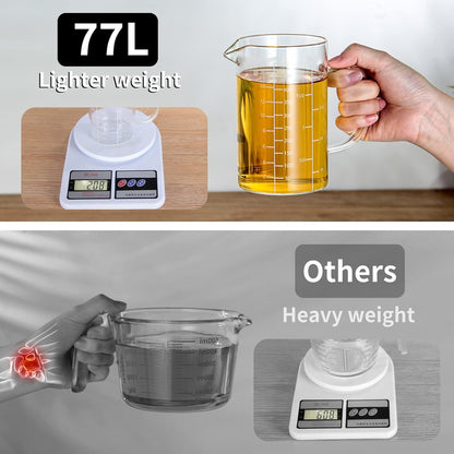2 Cup Glass Measuring Cup (0.5L), High Borosilicate Glass Measuring Cup