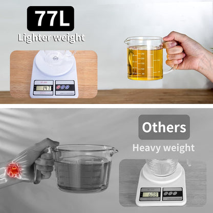 2 Cup Glass Measuring Cup (0.5L), High Borosilicate Glass Measuring Cup
