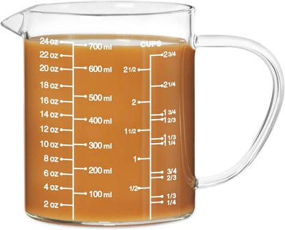 2 Cup Glass Measuring Cup (0.5L), High Borosilicate Glass Measuring Cup