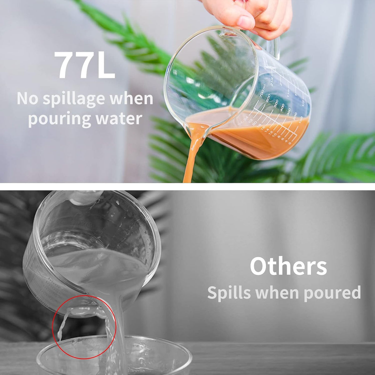 2 Cup Glass Measuring Cup (0.5L), High Borosilicate Glass Measuring Cup