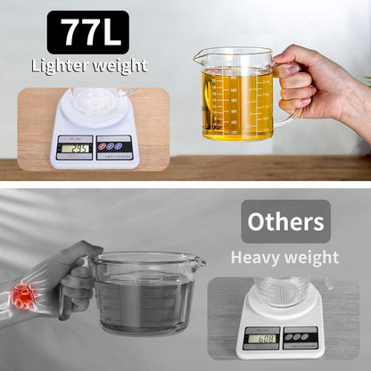 2 Cup Glass Measuring Cup (0.5L), High Borosilicate Glass Measuring Cup