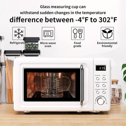 2 Cup Glass Measuring Cup (0.5L), High Borosilicate Glass Measuring Cup