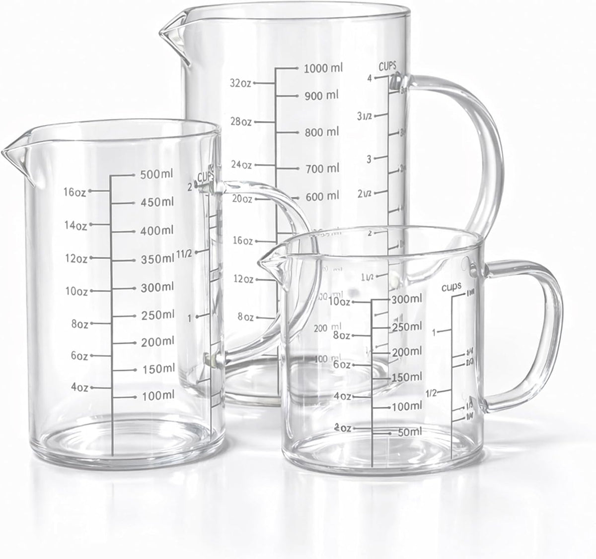 2 Cup Glass Measuring Cup (0.5L), High Borosilicate Glass Measuring Cup