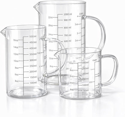 2 Cup Glass Measuring Cup (0.5L), High Borosilicate Glass Measuring Cup
