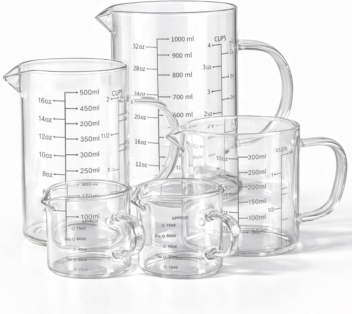 2 Cup Glass Measuring Cup (0.5L), High Borosilicate Glass Measuring Cup