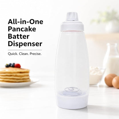 2-piece pancake batter dispenser with mixing ball, suitable for pancakes, crepes, waffles, pancakes, kataev cakes, cupcakes, etc