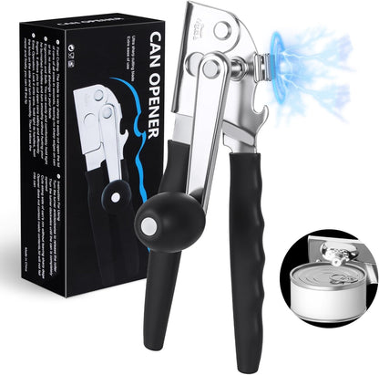 [Upgrade] Commercial Can Opener, Durable All-Steel Construction - Hand Crank Can Opener with Magnet, Comfortable Extra-long Handles, Oversized Knob, Professional Ergonomic & Easy for Big Cans