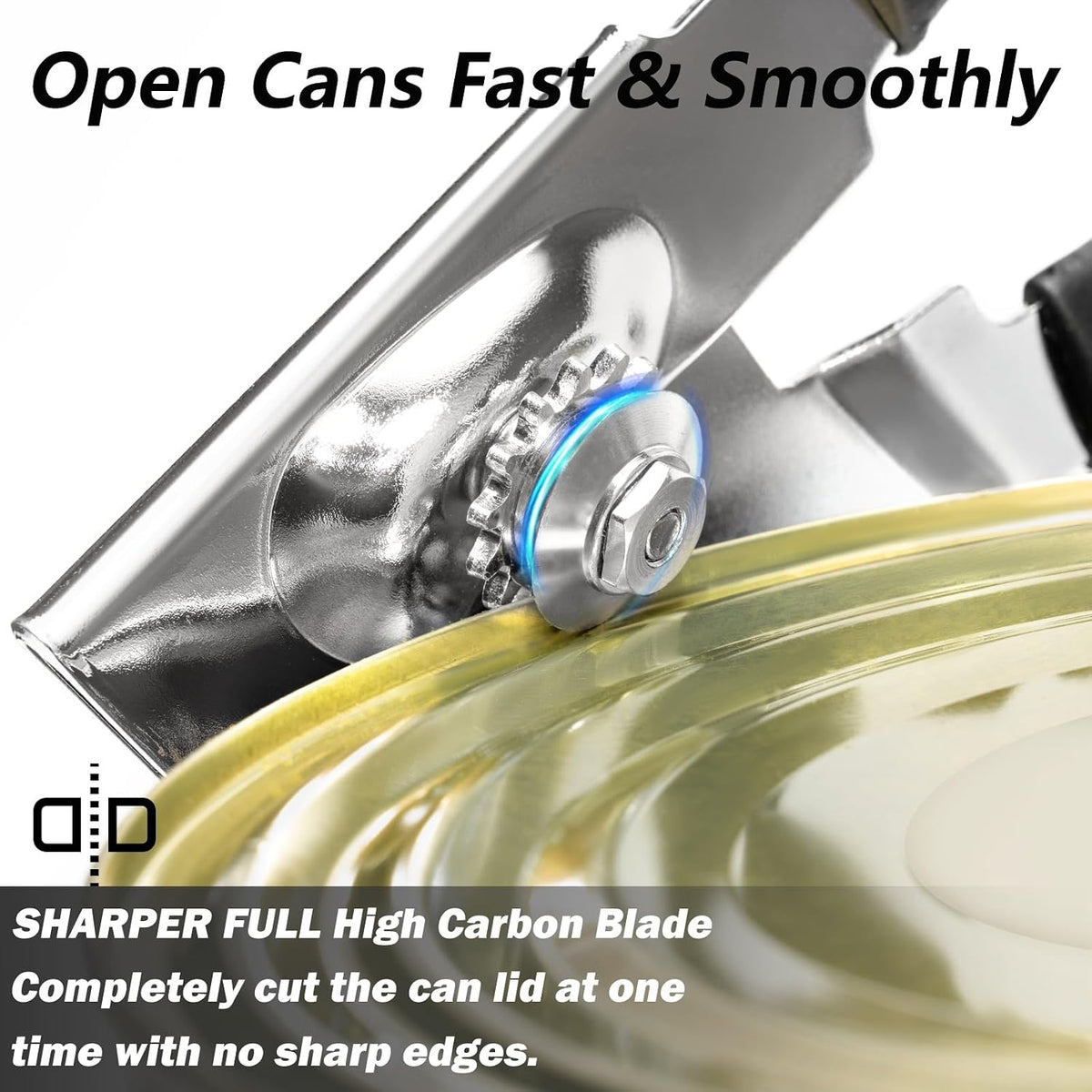 [Upgrade] Commercial Can Opener, Durable All-Steel Construction - Hand Crank Can Opener with Magnet, Comfortable Extra-long Handles, Oversized Knob, Professional Ergonomic & Easy for Big Cans