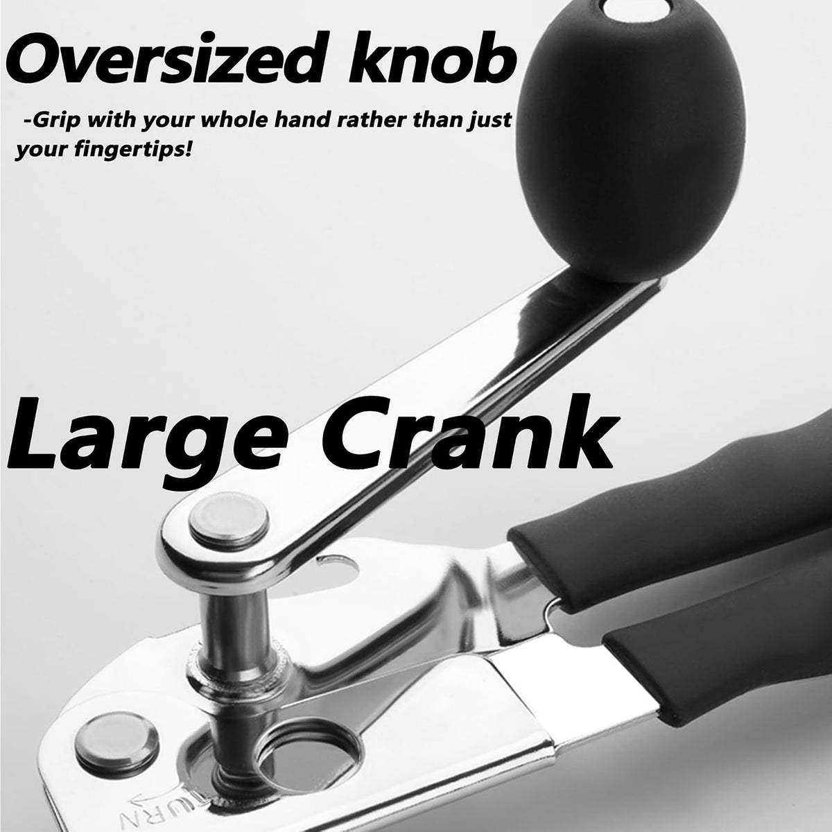 [Upgrade] Commercial Can Opener, Durable All-Steel Construction - Hand Crank Can Opener with Magnet, Comfortable Extra-long Handles, Oversized Knob, Professional Ergonomic & Easy for Big Cans