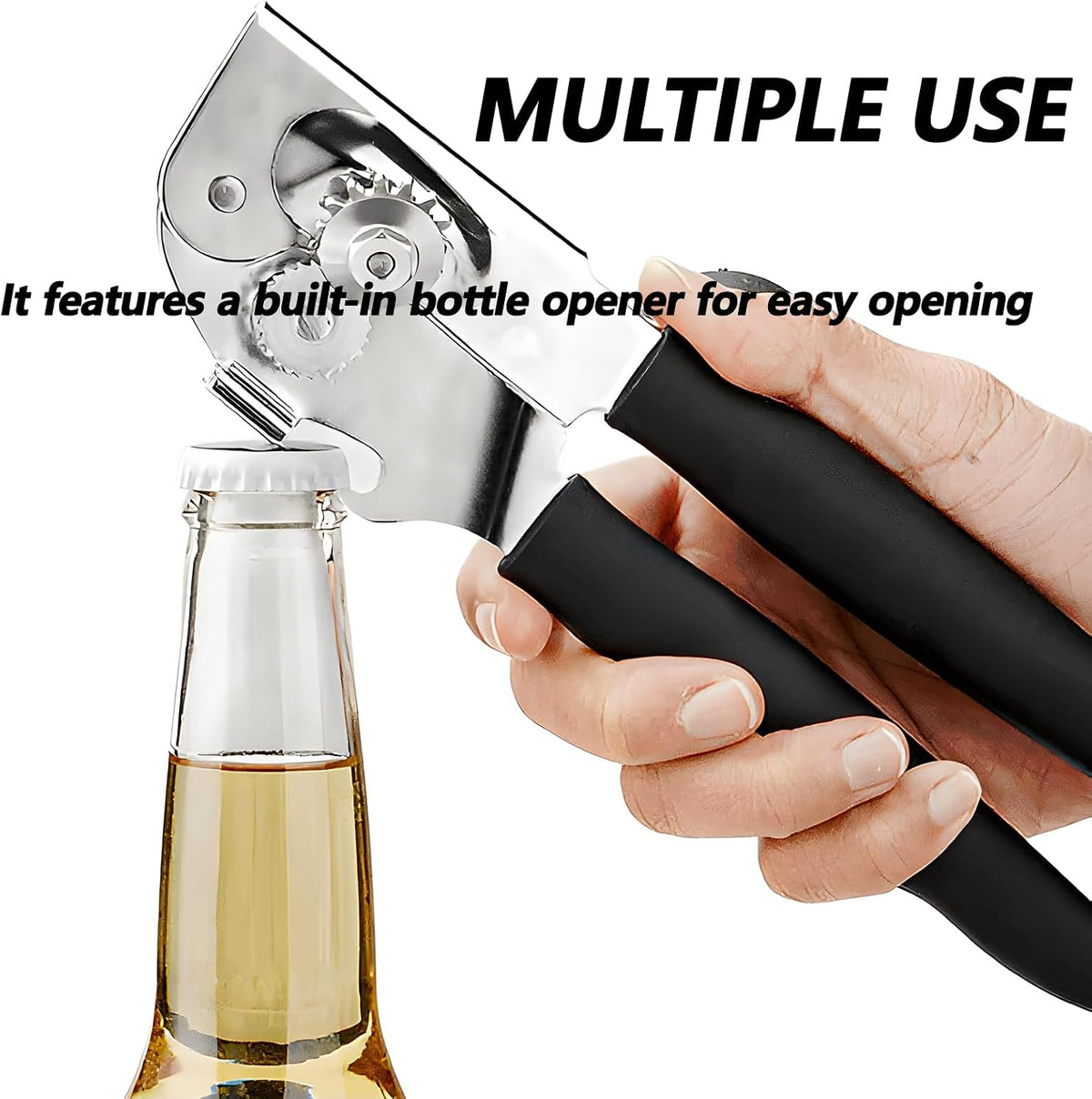 [Upgrade] Commercial Can Opener, Durable All-Steel Construction - Hand Crank Can Opener with Magnet, Comfortable Extra-long Handles, Oversized Knob, Professional Ergonomic & Easy for Big Cans