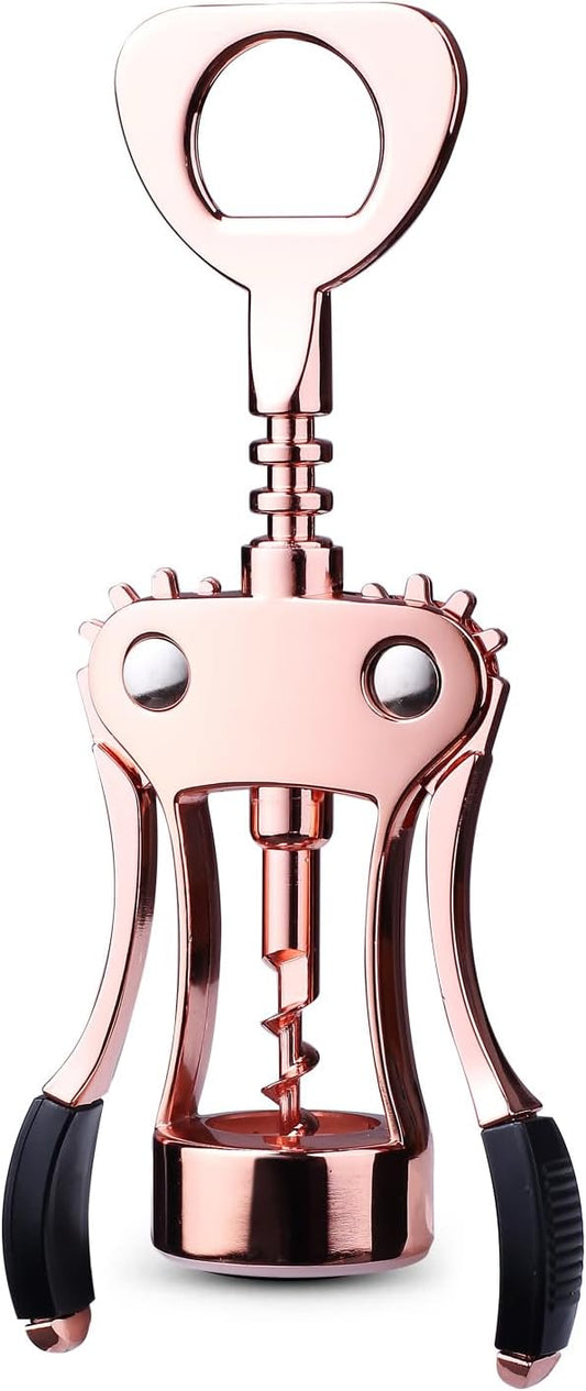 Wine Opener, Zinc Alloy Premium Wing Corkscrew with Multifunctional Bottles Opener, Sharp Wine Corkscrew with Ergonomic Non-Slip Wing Handle, Upgrade