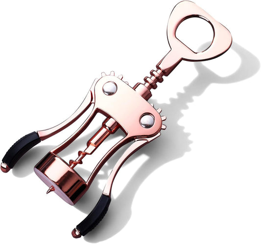 Wine Opener, Zinc Alloy Premium Wing Corkscrew with Multifunctional Bottles Opener, Sharp Wine Corkscrew with Ergonomic Non-Slip Wing Handle, Upgrade