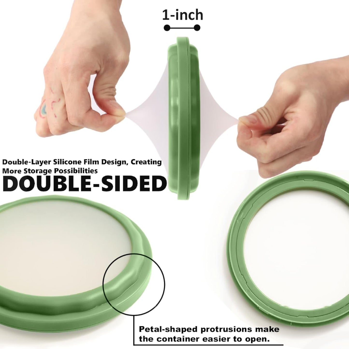 Silicone Food Storage Containers, 4Pcs Avocado Saver Produce Holder | Keep avocados fresh! Reusable Onion Storage for tomato, lemons, garlic & potato. Fresh fruit fridge organizers.