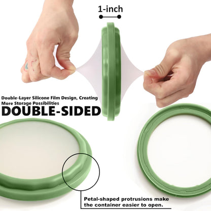 Silicone Food Storage Containers, 4Pcs Avocado Saver Produce Holder | Keep avocados fresh! Reusable Onion Storage for tomato, lemons, garlic & potato. Fresh fruit fridge organizers.