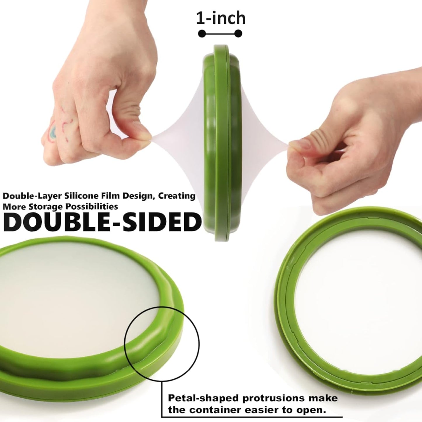Silicone Food Storage Containers, 4Pcs Avocado Saver Produce Holder | Keep avocados fresh! Reusable Onion Storage for tomato, lemons, garlic & potato. Fresh fruit fridge organizers.