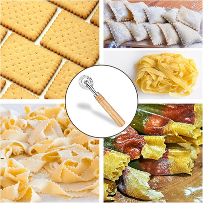 Pasta Cutter Wheel, Ravioli Cutter Wheel with Roller Zinc Alloy | Dumpling Lace Making, Pizza Cutter Wheel, Noodle Making Cutter for Kitchen