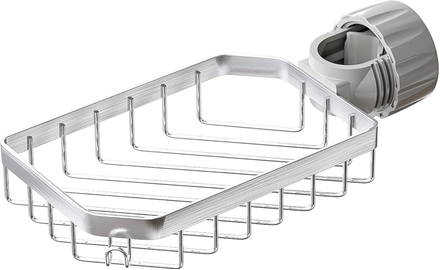 Stainless Steel Kitchen Sink Organizer Caddy – Over Faucet Sponge & Brush Holder, Rust-Resistant, Adjustable Universal Fit Faucet Rack, Quick Drain Sink Space Saver