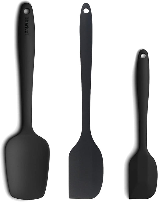 3 Pcs Silicone Spatula,Food Grade Rubber Spatula, Spatulas Silicone Heat Resistant, Used for Baking, Cooking, non Stick, Dishwasher Safe, BPA Free