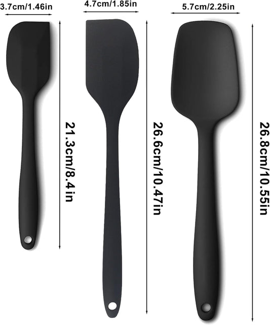 3 Pcs Silicone Spatula,Food Grade Rubber Spatula, Spatulas Silicone Heat Resistant, Used for Baking, Cooking, non Stick, Dishwasher Safe, BPA Free