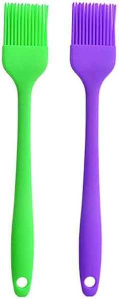 Silicone brush, Oil Brush for BBQ Kitchen Cooking Baking and Grilling (2 PCS,pink)