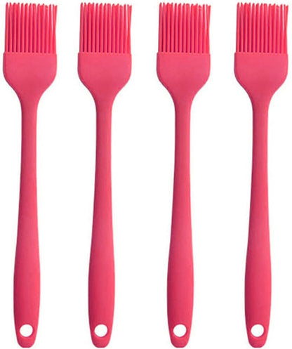 Silicone brush, Oil Brush for BBQ Kitchen Cooking Baking and Grilling (2 PCS,pink)