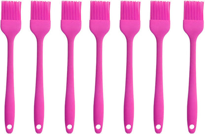Silicone brush, Oil Brush for BBQ Kitchen Cooking Baking and Grilling (2 PCS,pink)