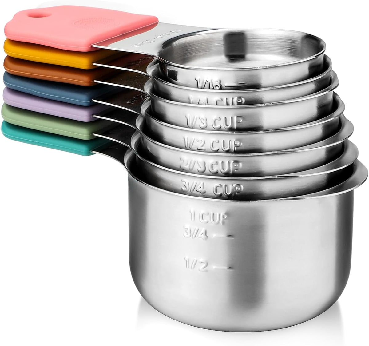 Magnetic Measuring Cups Set of 7 Stainless Steel Stackable Measuring Cups