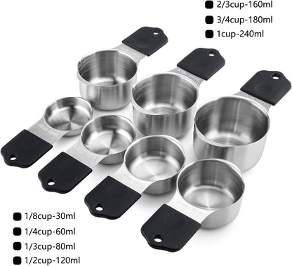 Magnetic Measuring Cups Set of 7 Stainless Steel Stackable Measuring Cups