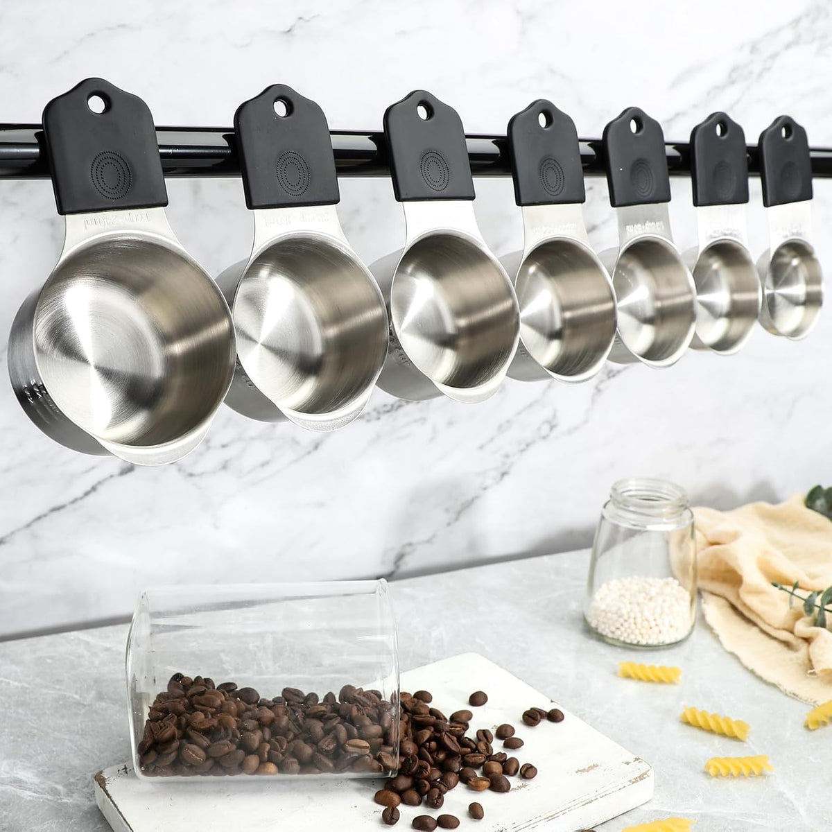 Magnetic Measuring Cups Set of 7 Stainless Steel Stackable Measuring Cups