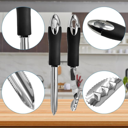 2 Pcs Jalapeno Corer Tool Pepper Corer with Serrated Slice Stainless Steel Pepper Seed Remover Kitchen Fruit and Vegetable Deseeder Efficient Seeding Tool for Jalapeños Chilis Cucumber
