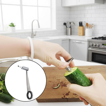 Potato Peeler, Stainless Steel Peeler, 6 Pcs Spiral Cutter Set, Spiral Cutter for Vegetable Preparation, Stainless Steel Vegetable Peeler with Plastic Spiralizers for Kitchen Tasks