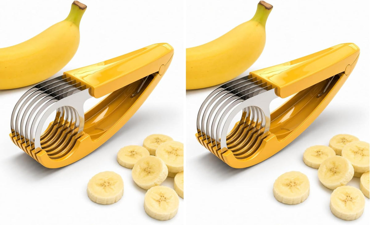 Banana Slicer,ABS Stainless Steel Banana Cutter for Fruit