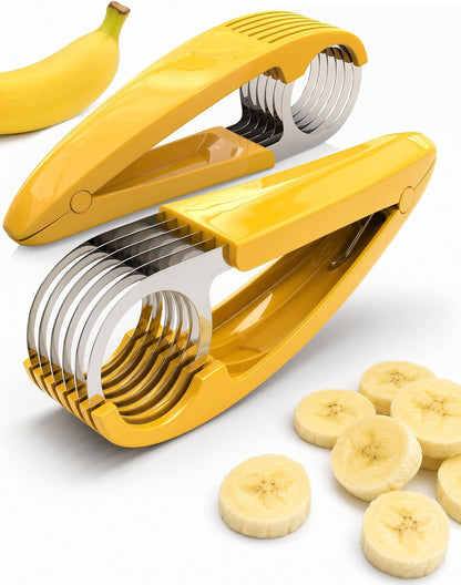 Banana Slicer,ABS Stainless Steel Banana Cutter for Fruit