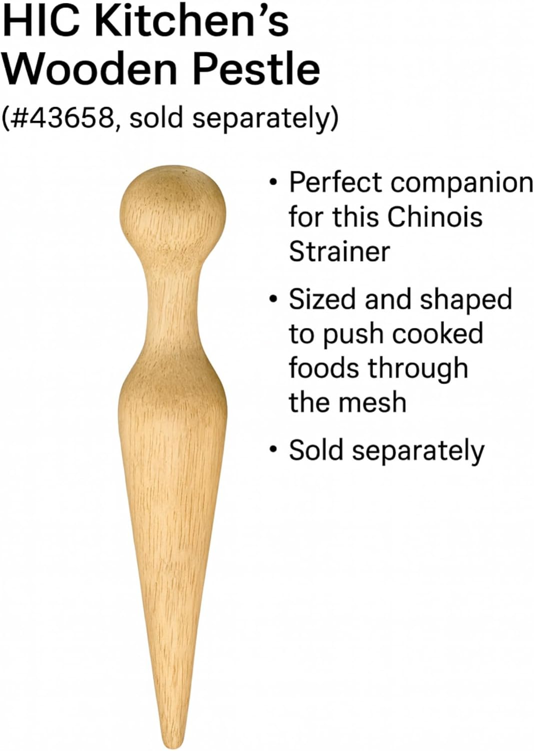 Kitchen Chinois Fine-Mesh Cone Sieve, 18/8 Stainless Steel, For Straining Sauces, Soups, And Purees, 7-Inch Diameter