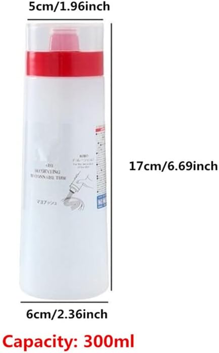 4 Hole Jam Squeeze Bottle with Cap Lids, 300ml Large Capacity Leak Proof Condiment Squeeze Sauce Bottles for Salad Dressing, Ketchup, Mayonnaise, Olive Oil (2 Pack)