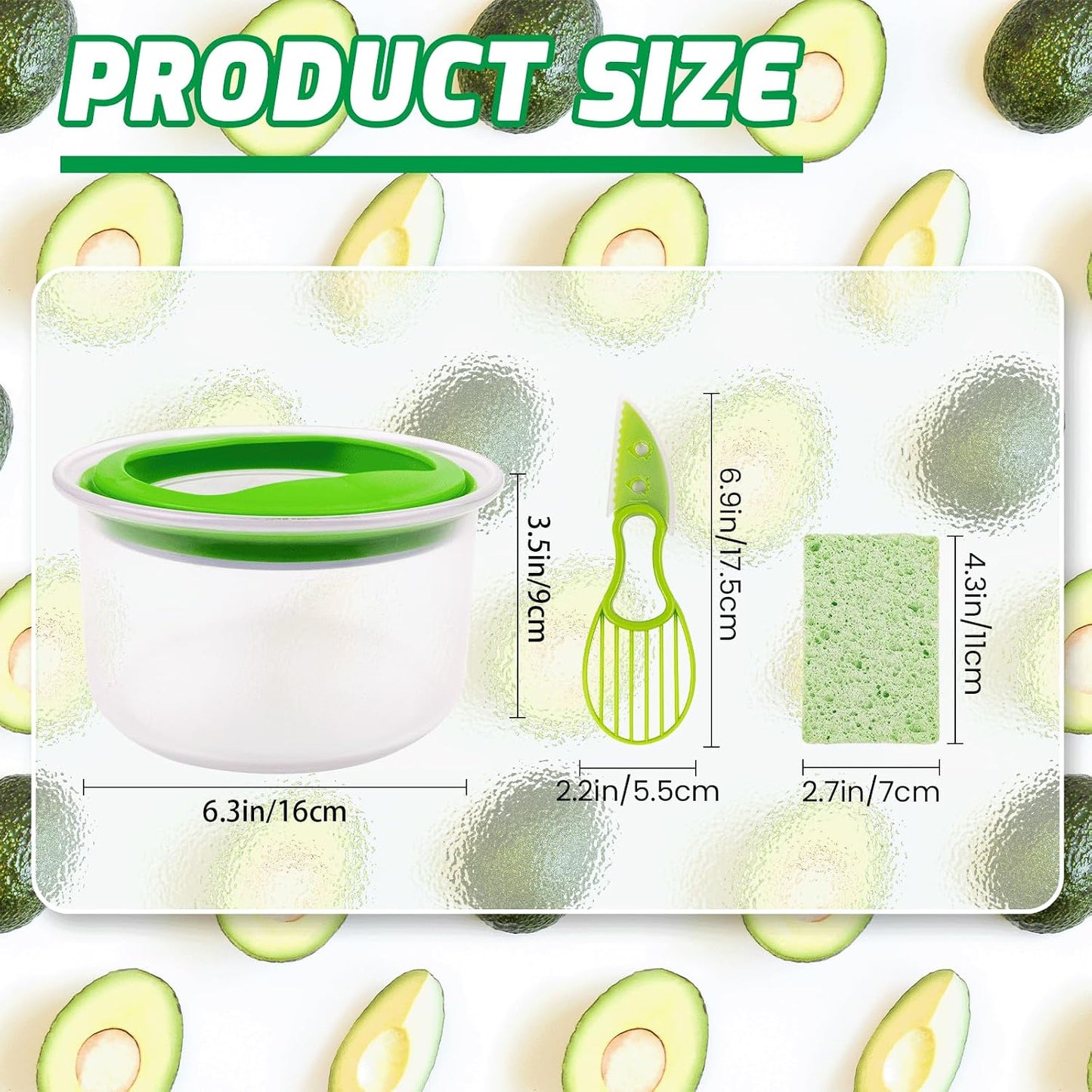 Guacamole Keeper(1 Pcs), Guacamole Bowls, Avocado Keeper Fresh Guacamole Plastic Kitchen Storage Container with Air Tight Lid, 3-in-1 Avocado Slicer and Cleaning sponge