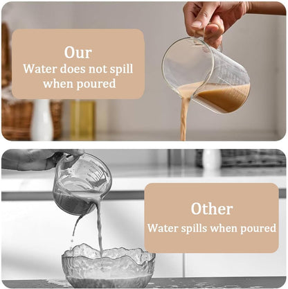 Measuring Cup, 500ML 2 CUP Glass Liquid Measuring Cup with Blank Label, Three Scales (OZ, Cup, ML/CC) High Borosilicate Glass for Kitchen or Restaurant, V-Shaped Spout Measuring Cups